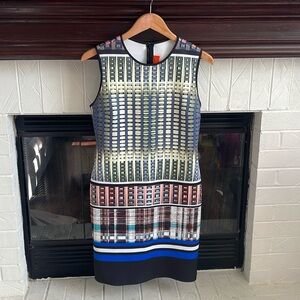 Clover Canyon Donegal Print Neoprene Dress in Multi L D2